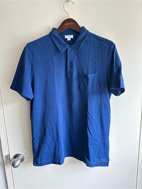 Sunspel Riviera Royal Blue Cotton Polo US L